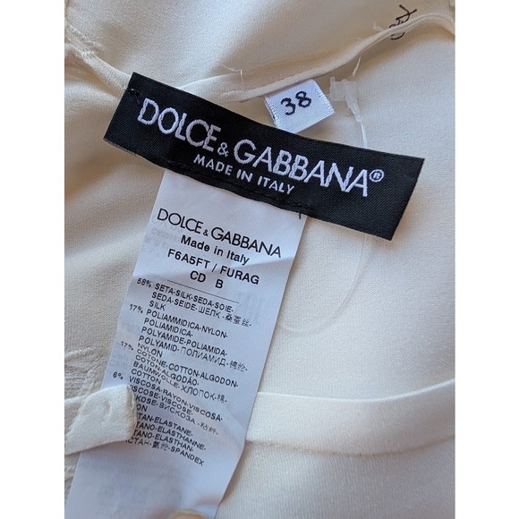 Dolce‎ & Gabbana Silk Lace Slip Dress Made in Italy Ivory Size 38 - Picture 8 of 9